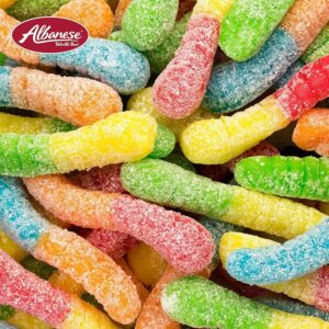 Albanese Mini Neon Sour Worms 4.5lb Bag Bulk